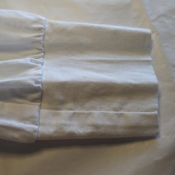 SAKS FIFTH AVENUE Linen Blend top blouse shirt SIZE M Squareneck Exclusivity NWT - Picture 8 of 13